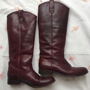 - FRYE - Melissa Button Bordeaux Riding Boots